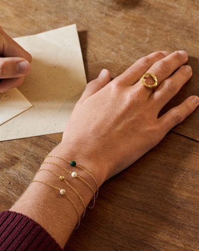 Enamel Copenhagen - Balloon Armbånd - Petrol Green/Guldfarvet